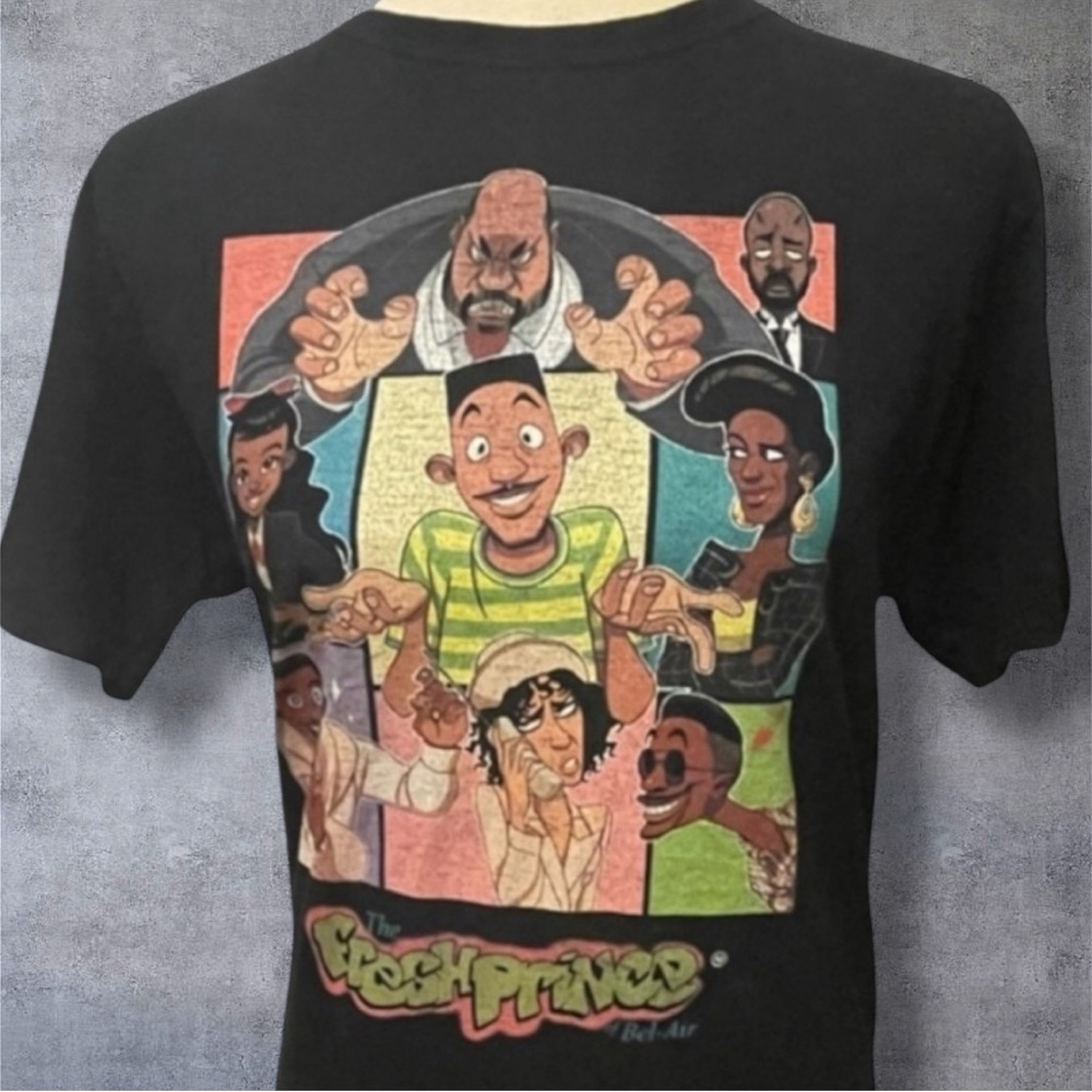 Vintage Fresh Prince of Bel-Air American Sitcom TV Black T-Shirt Small GUC